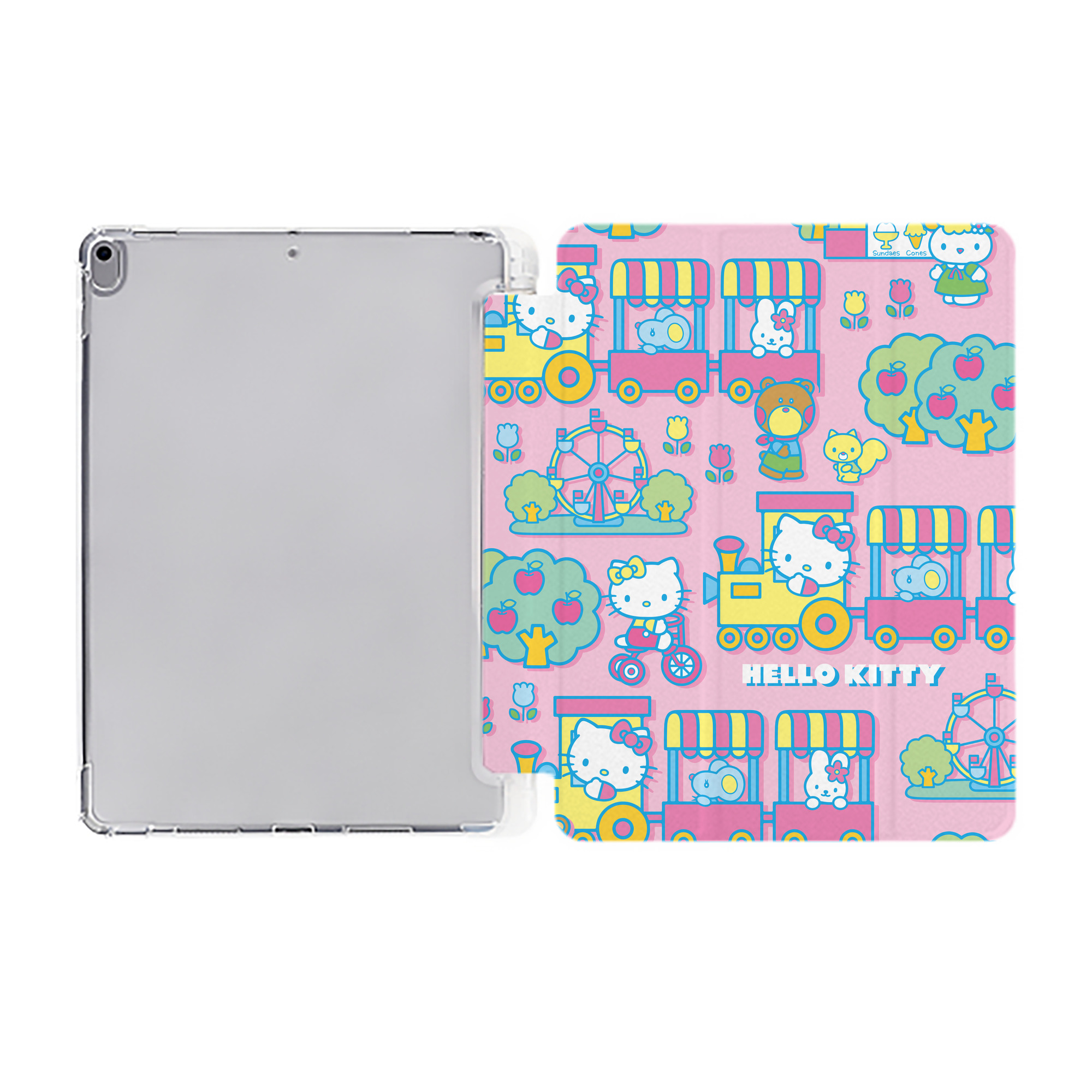 （画像用） Hello Kitty ハローキティ IPad ケース ペン収納付き 三つ折りスタンド PUレザー×シリコン 対応機種9.5/10.5/10.9インチ